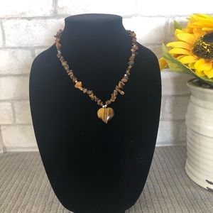 Heart Tiger’s Eye Necklace